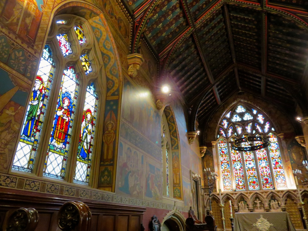 bright coloured church interior
