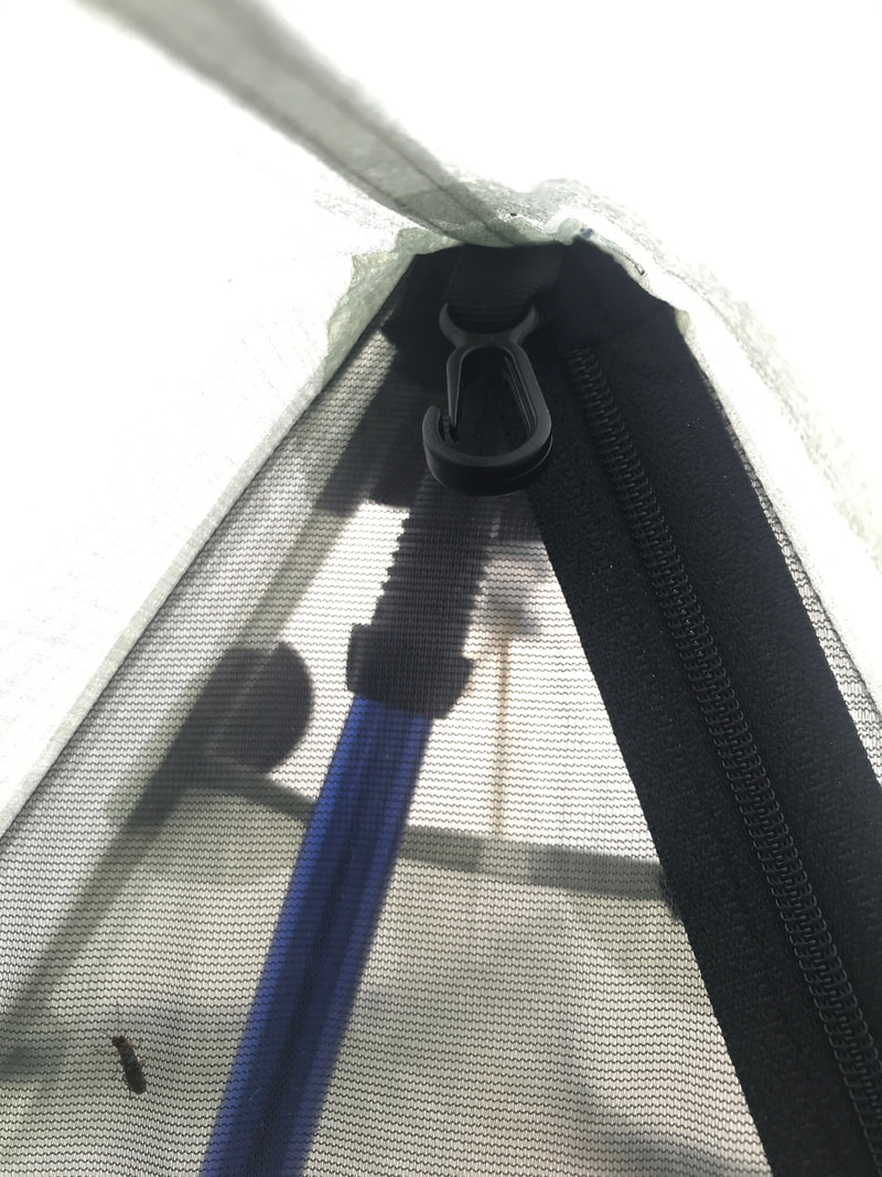 close up of inside tent