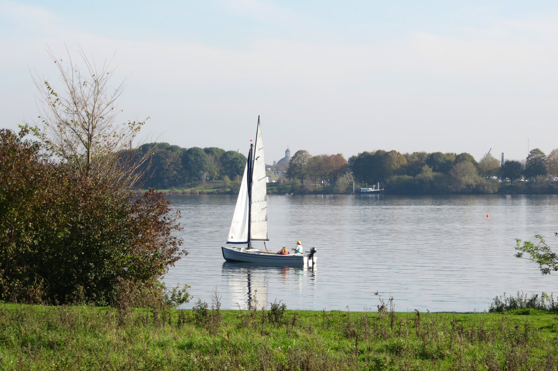 Small sailing boat on a lake