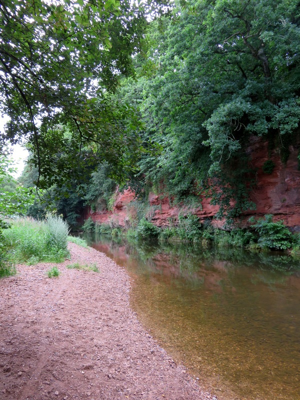 red cliff and river