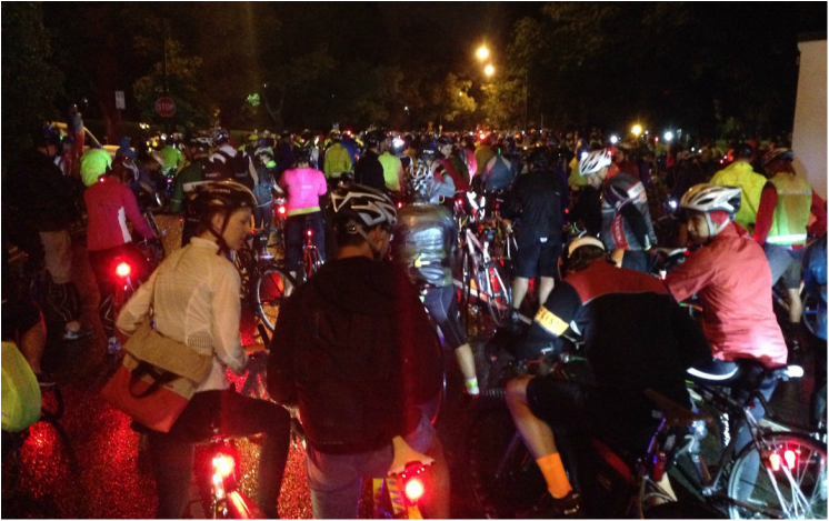 Bike riders in the night