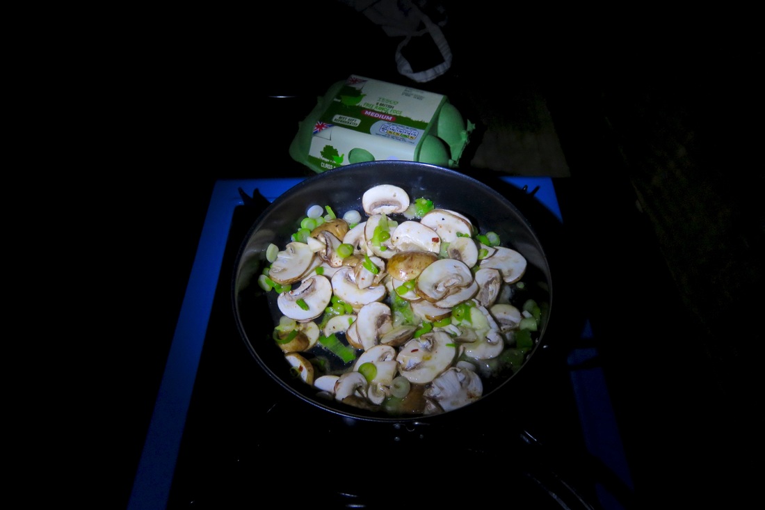 Mushrooms in frying pan