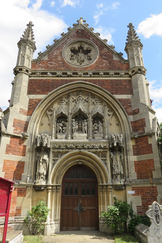 Red brick church entrance