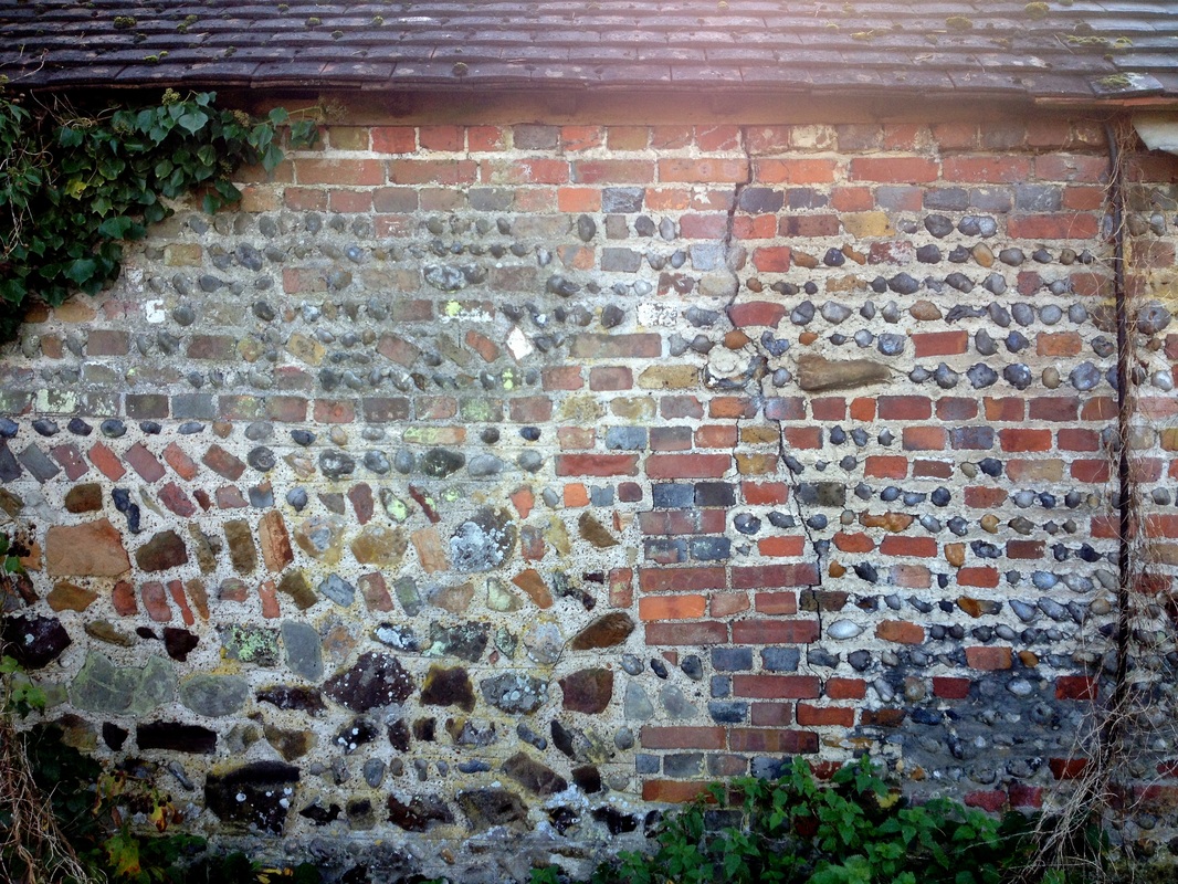 Brick and flint wall