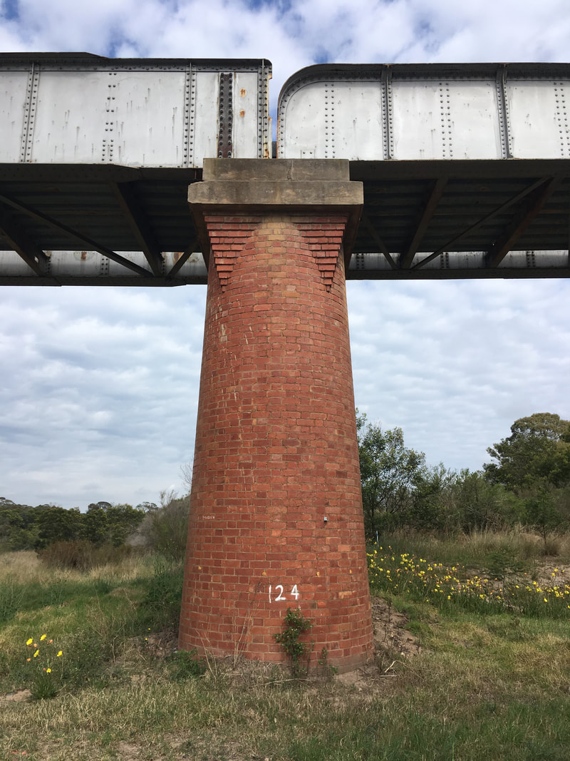 Brick base of railway bridge
